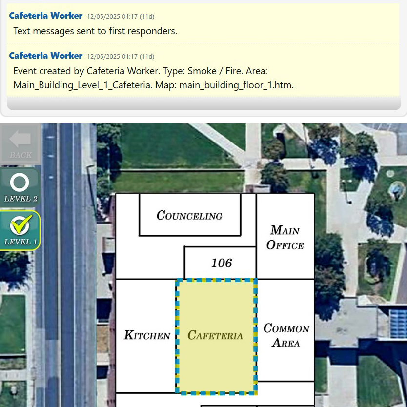 Event details with timeline and map highlight